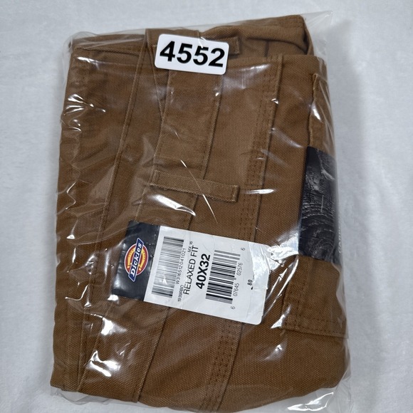 Dickies Carpenter Relaxed Straight Pants Mens 40x32 Rinsed Brown Duck Work Chore - Picture 7 of 7